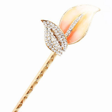 LUX Swarovski Rhinestone Enamel Leaves Hair Stick